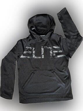 Nike Elite Black and Gray Dri-FIT Hooded Pullover